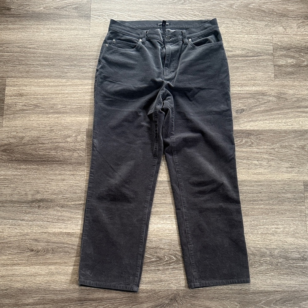 Eileen Fisher Women's Charcoal Corduroy Cotton Straight Leg Pants Small